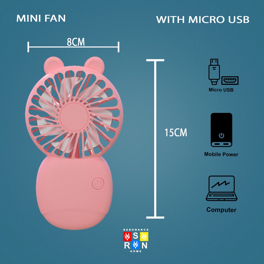 Mini Fan With Micro USB / Kipas Angin Portable Mini | Resonance Home