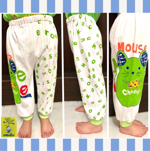 [Bundle isi 3pcs]Grosir Celana Panjang Santai Tidur Training Anak 100%Katun Size SS-5L New Born-Remaja SNI