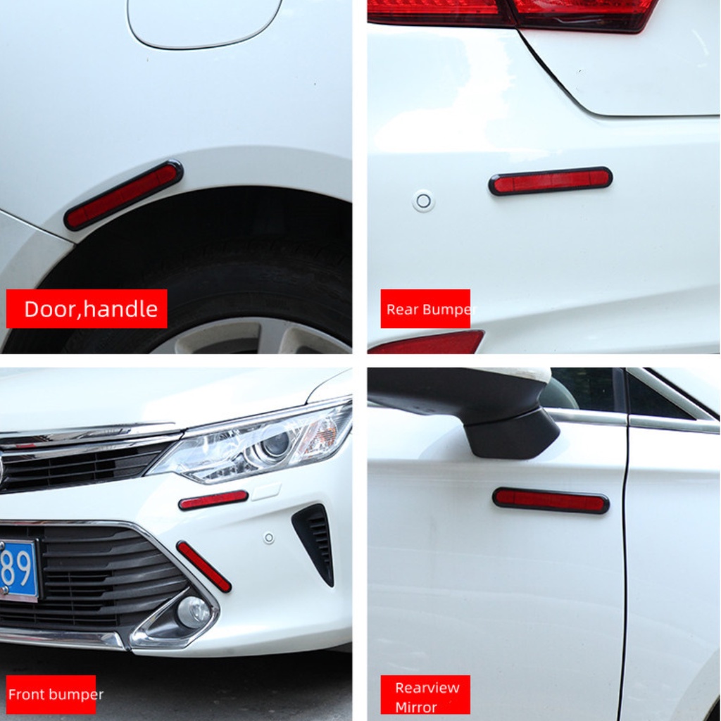 2 Pcs Reflektor Bumper Mobil Pelindung Stiker Reflektor Bahan Plastik