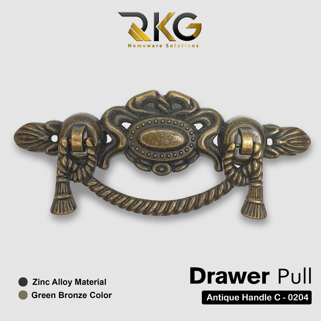 Premium (Mount) RKG Tarikan Laci Lemari Antik Kuningan Vintage Kuno C-0204