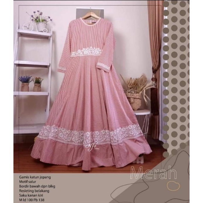 gamis marsya katun motif bordir