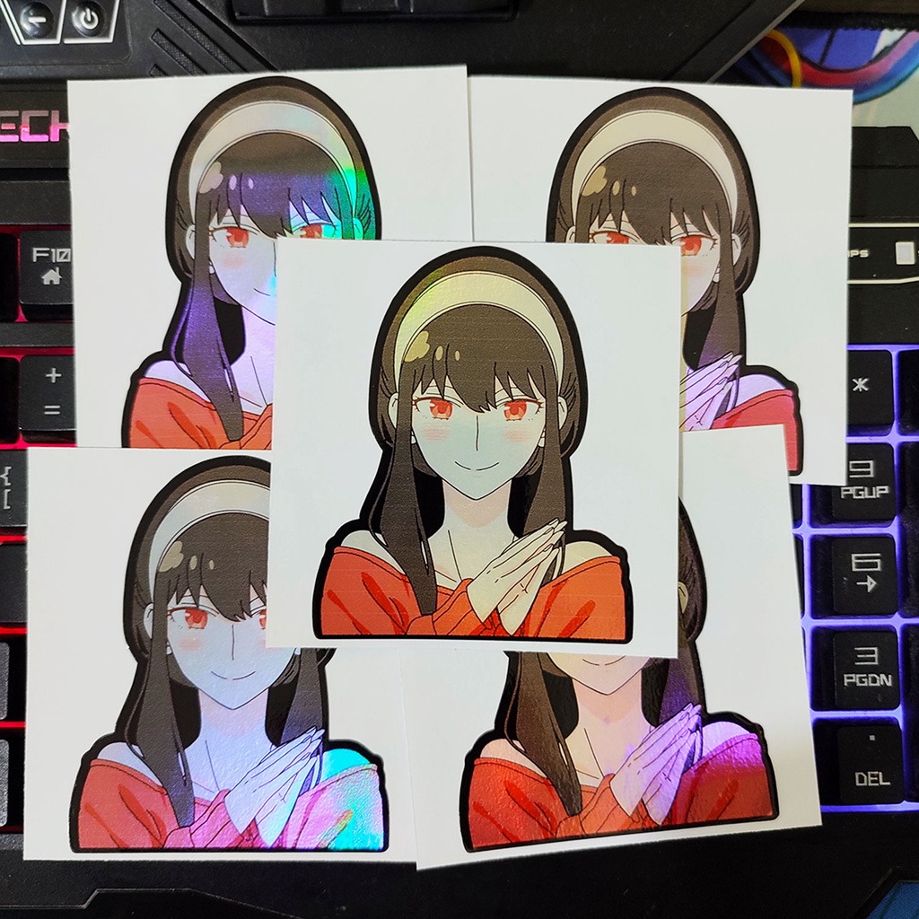 STICKER STIKER HOLOGRAM ANIME - SPYXFAMILY YOR  - STIKER ANIME HOLOGRAM