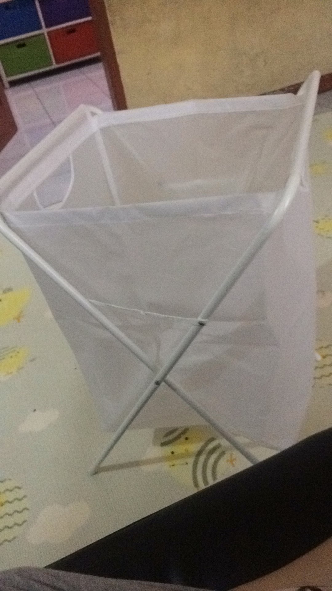 Laundry Bag With Stand, Putih, Keranjang Cucian, Tempat Baju Kotor 70 L