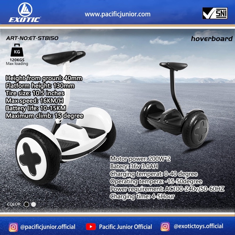 SMART Balance HOVERBOARD Skuter Listrik EXOTIC ET ST 8150 Anak & Dewasa TERBARU by Pacific