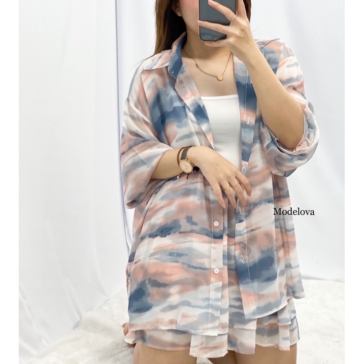 MDLV ~ 6552 CIRRUS TIE DYE SET (3IN1) / STELAN KOREA KEKINIAN / SET WANITA / FASHION IMPORT WANITA