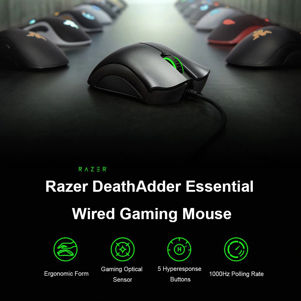 Razer Deathadder Original Mouse Gaming Optical 6400dpi dengan Kabel USB