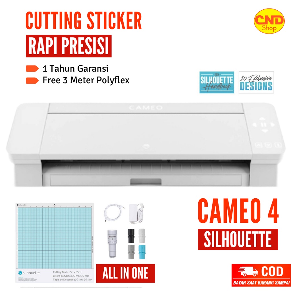 Mesin Cutting Sticker Silhouette Cameo 4 Polyflex Mini A3 Murah