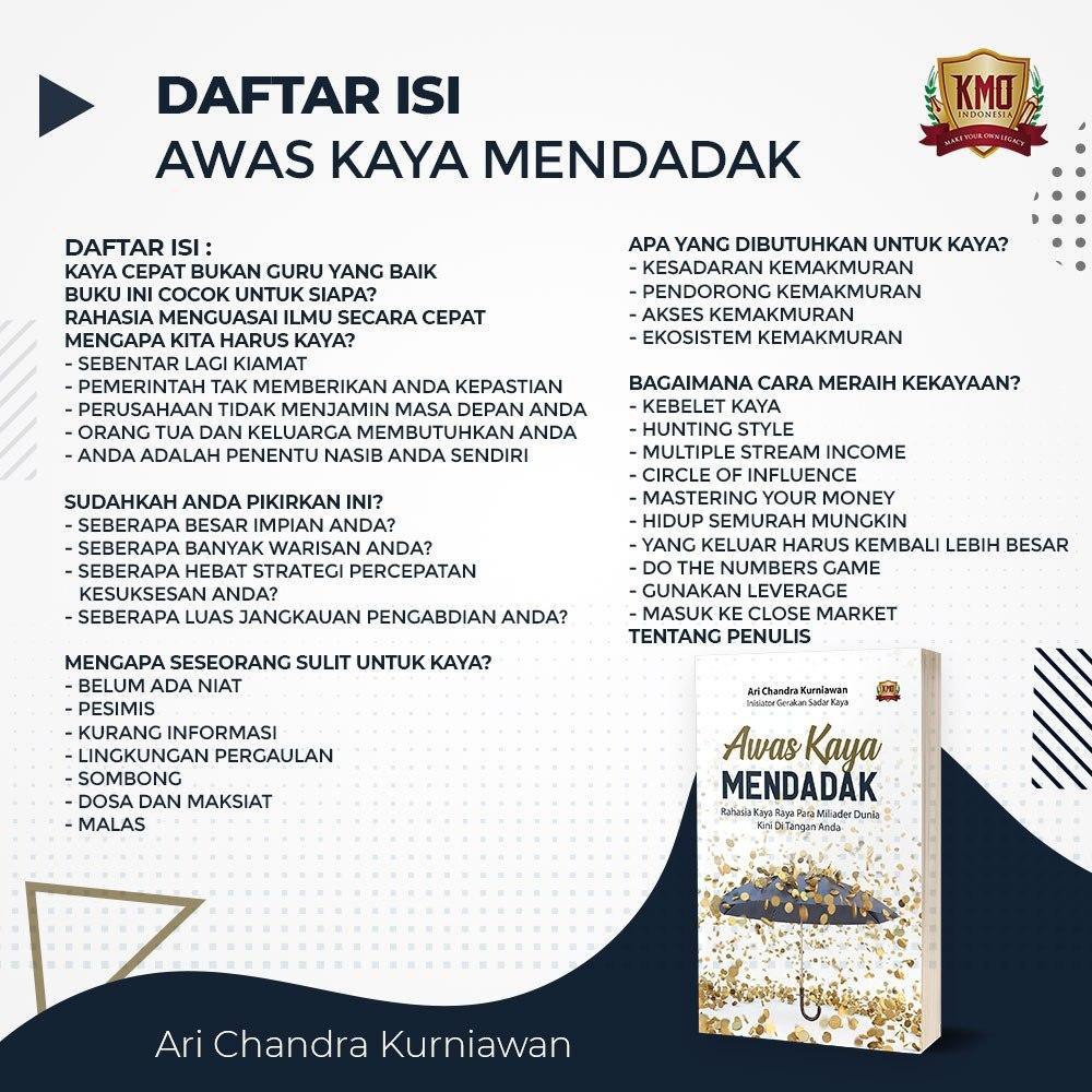 Buku Pengembangan Diri- Awas Kaya Mendadak- Karya Ari Chandra K