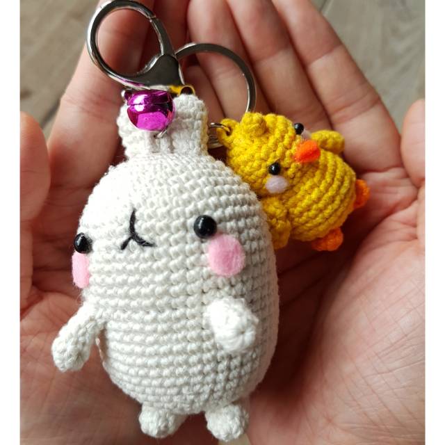 Gantungan Kunci / Tas - Boneka Amigurumi / Crochet / Rajut Molang & Chicken