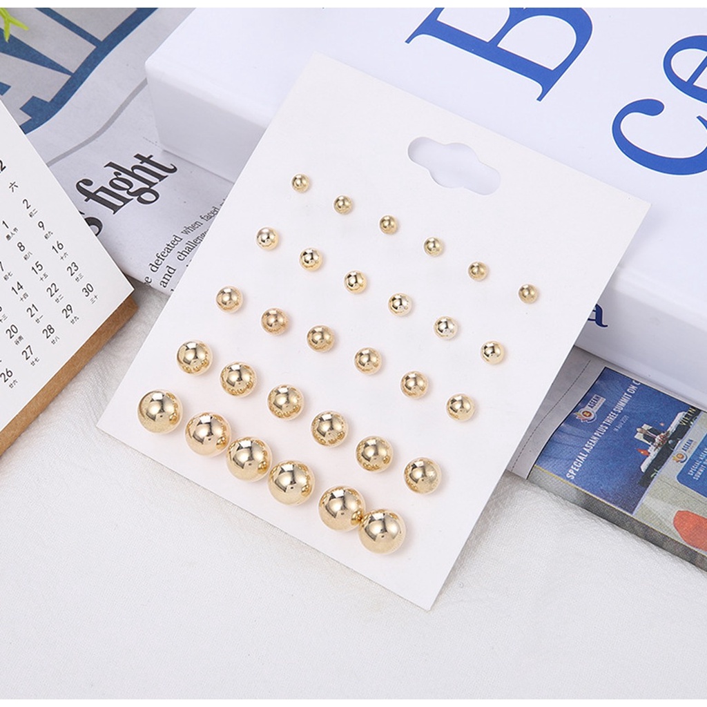 Anting Wanita Anting Korean Fashion Aksesoris 20 set in 1 Murah earrings korea Indo Tipe E Indoberkah88