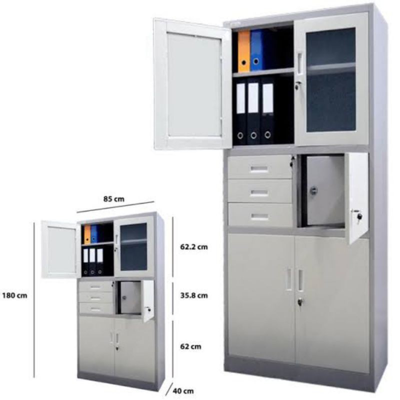 Lemari Besi || Lemari Arsip Laci || Lemari Buku Serbaguna AA 343 SW - Free Jabodetabek Terntu