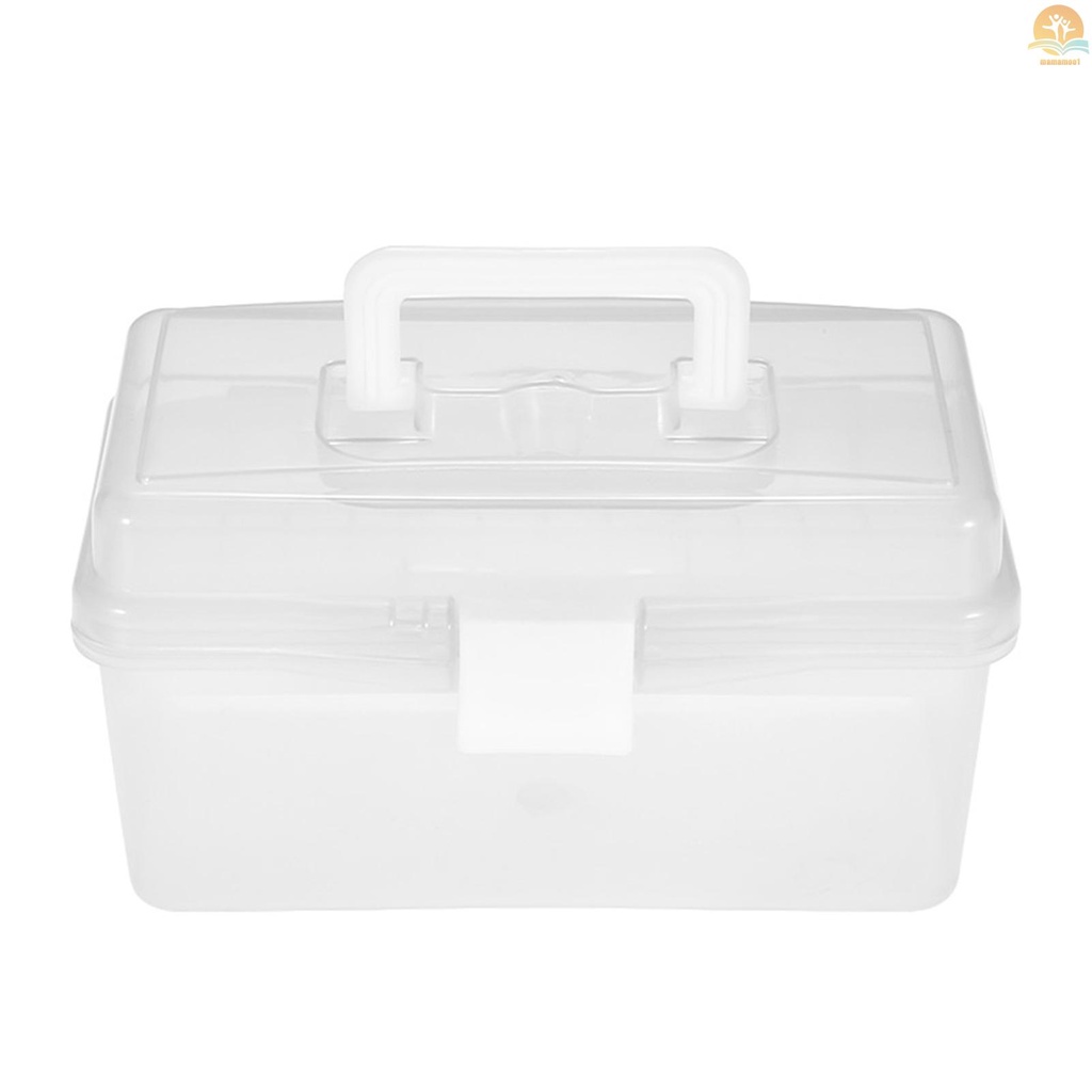 Clear Plastic Art Storage Box Watercolor Oil Painting Supplies Multipurpose Case Portable for Artists Students