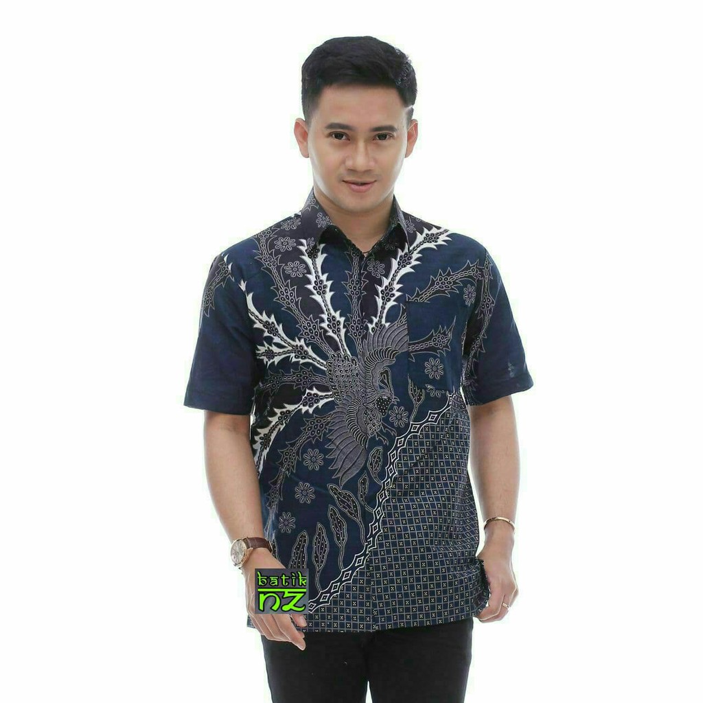 Kemeja Batik Pria Lengan Pendek Motiv Terbaru Seragam Kantor Bahan Katun Adem Di Pakai