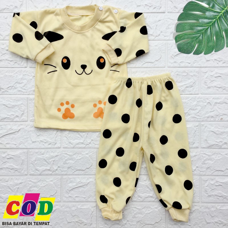 Setelan Baju Bayi Baju Tidur Bayi Piyama Bayi Kaos Oblong Anak Usia 0-12 Bulan Almeera Baby and Kids