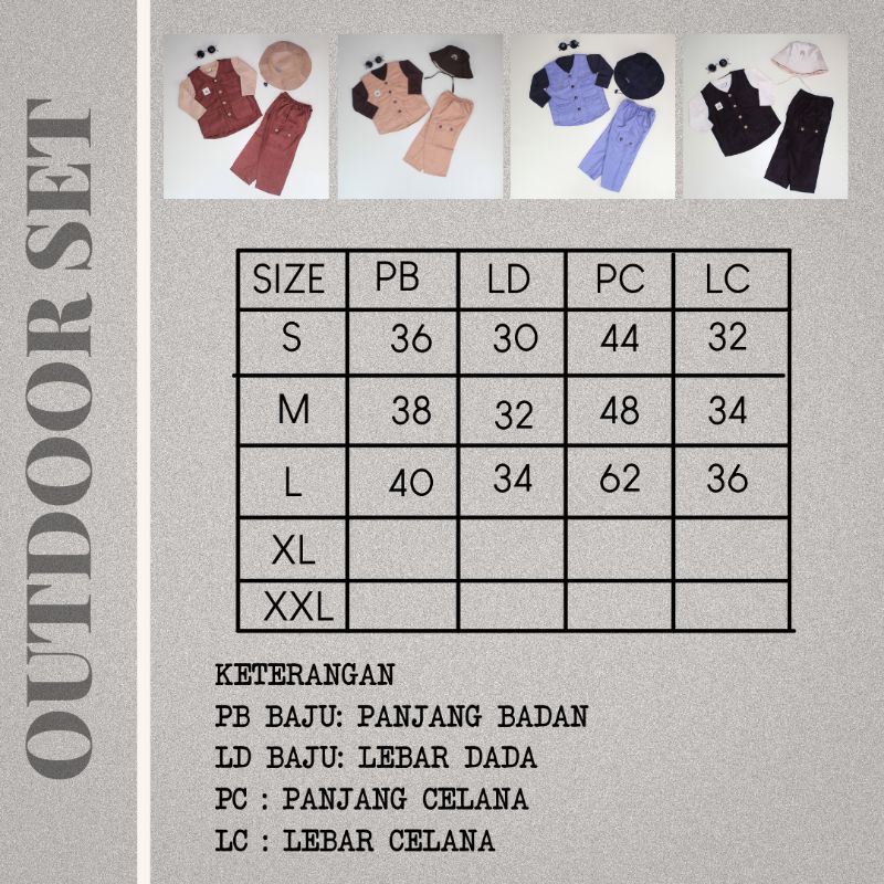 OUTDOOR SET - Promo 10.10 Setelan Anak Zookeeper Kostum Baju Bayi Vest Hiking Trekking Kids Cewek Cowok Perempuan Laki Rompi Cargo Bagus Murah 1-4 Thn