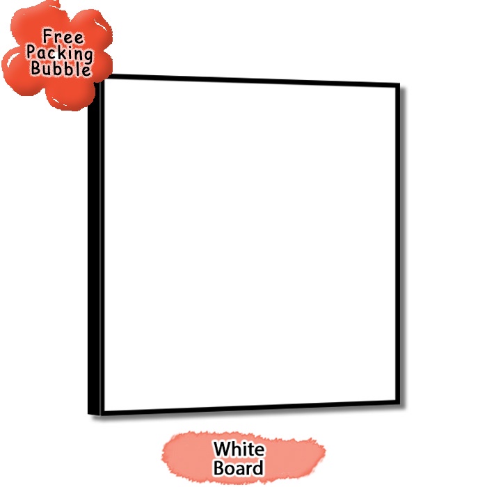 

White Board Melamin / Papan Tulis Putih Ukuran 90x100 cm