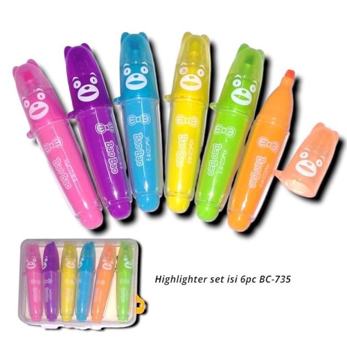 

HIGHLIGHTER STABILO MINI SET 6 WARNA + KOTAK CASE MIKA LUCU