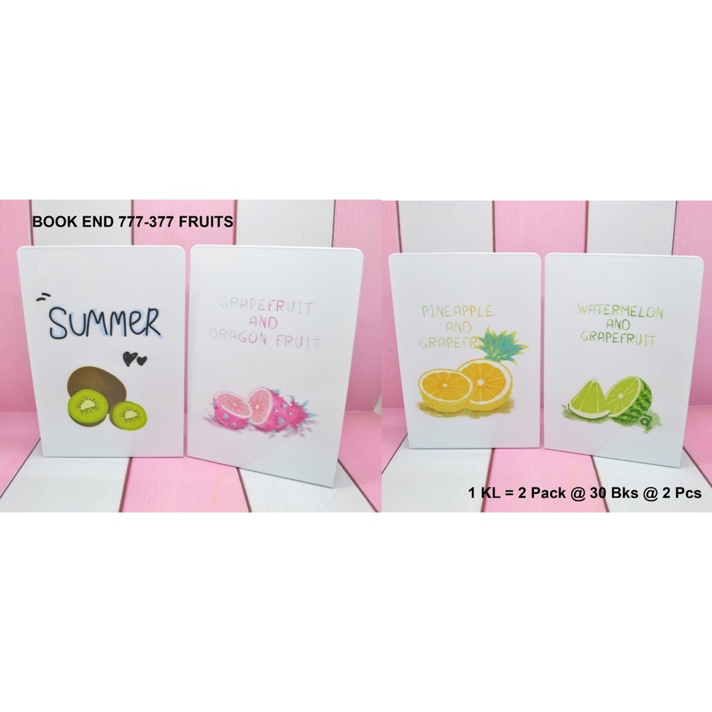 

penahan buku atau stand book motif fruits