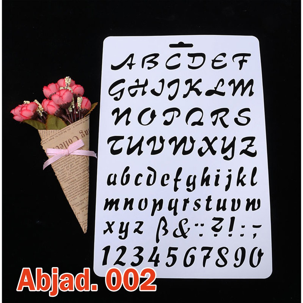 

Stencil Abjad/ Alphabet/ Huruf Untuk media Scrapbook, decoupage