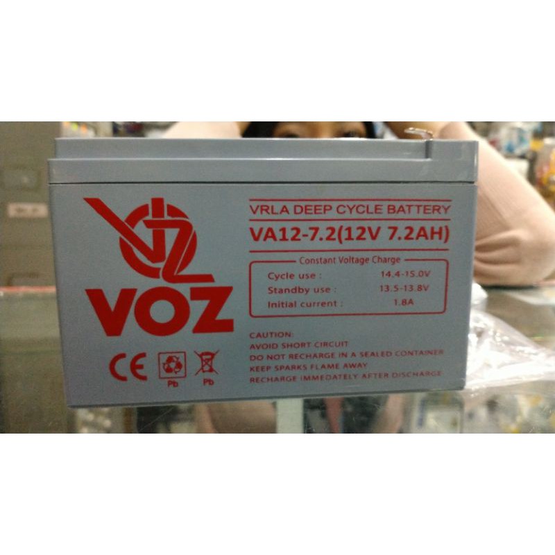 Aki UPS 12volt 7 2ah merk VOZ