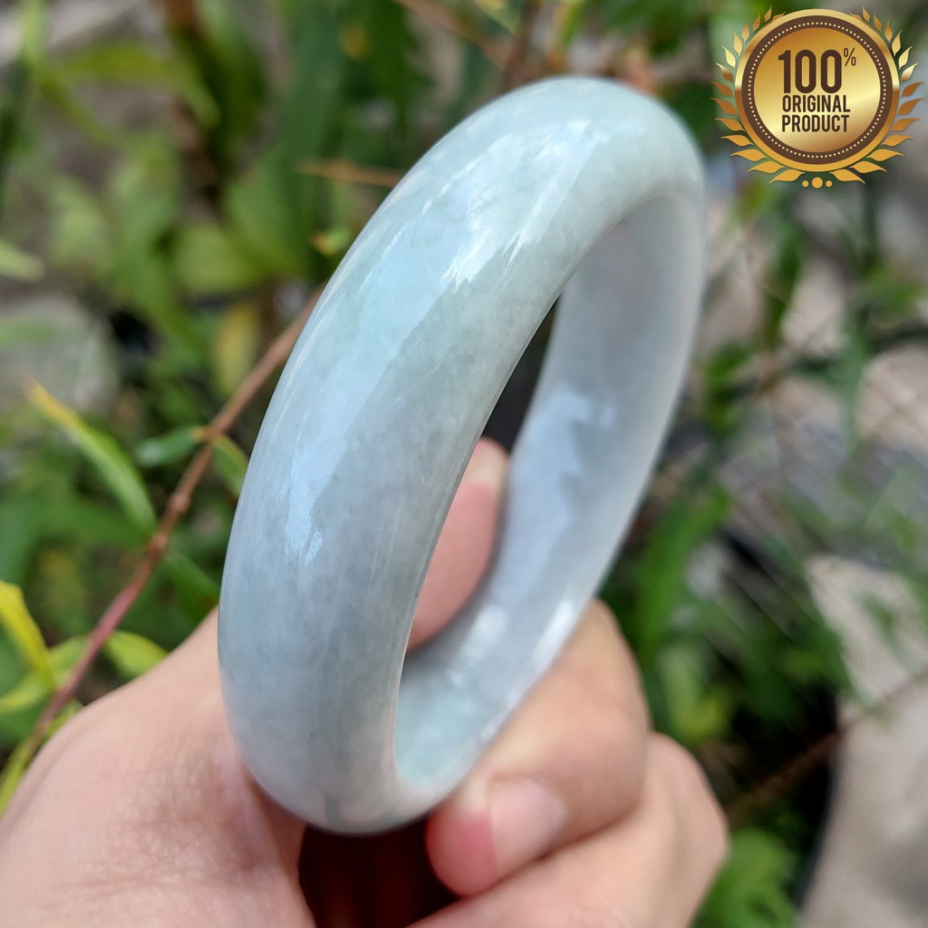 Gelang Giok Burma Asli (Type A Natural Jadeite Jade Bangle) size 57.3
