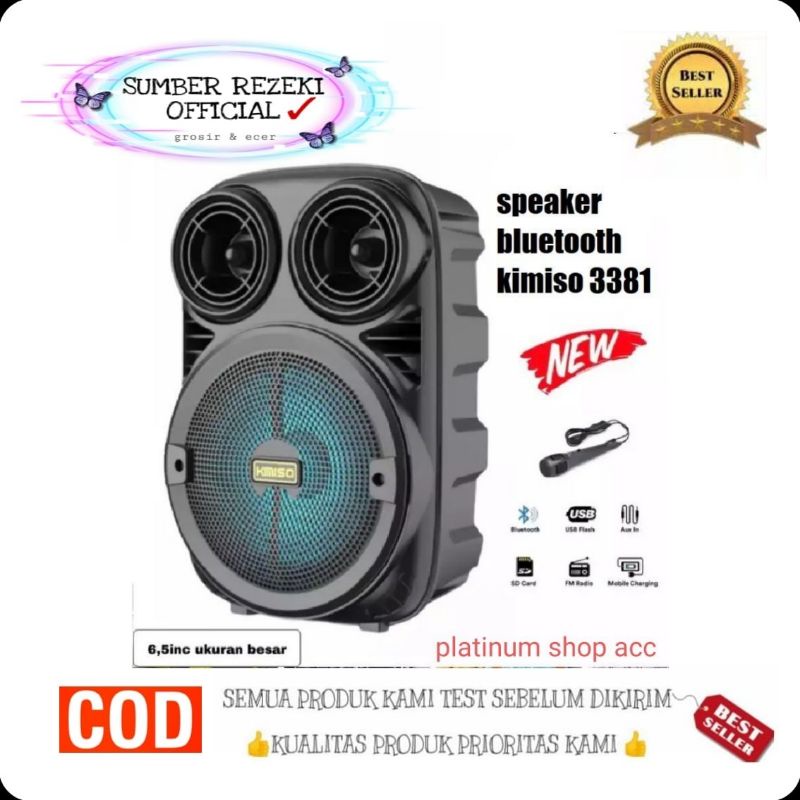 [SR] Speaker Bluetooth KIMISO KMS 3381 Free Mic / Speaker Aktif Kimiso kms-3381 High Quality