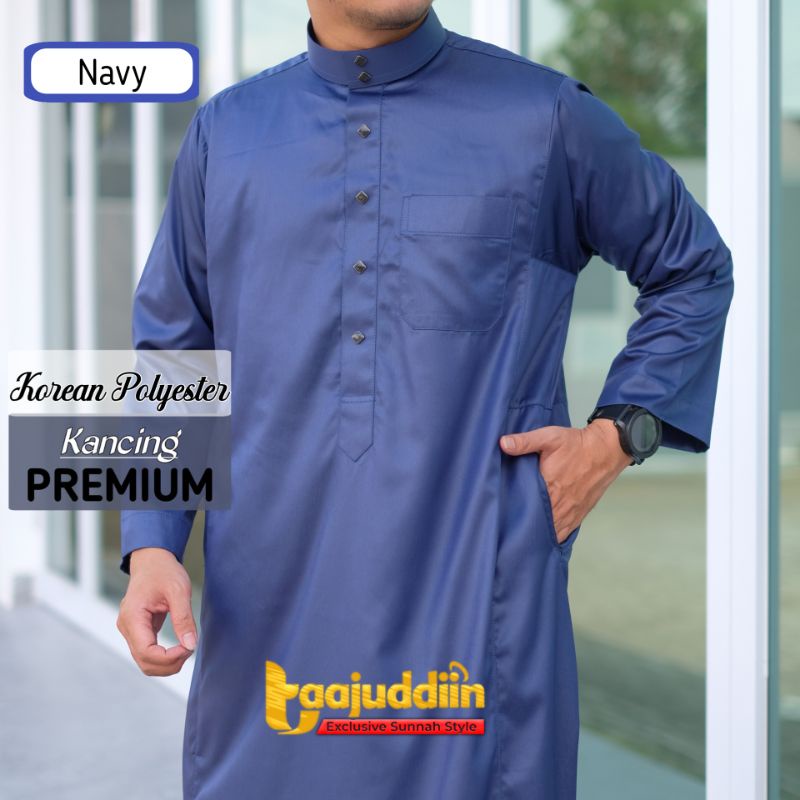 Gamis Jubah Pria Saudi Style Saudi Import Polyester Korea Kancing Premium Exclusive Jubah Saudi  Gam