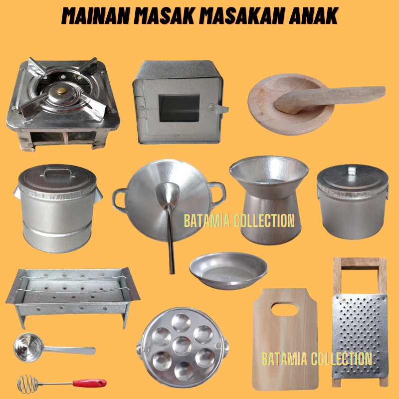 Kompor Mini Anak Bisa Nyala Miniatur Oven Dandang Talenan Mainan Masak Masakan Mini