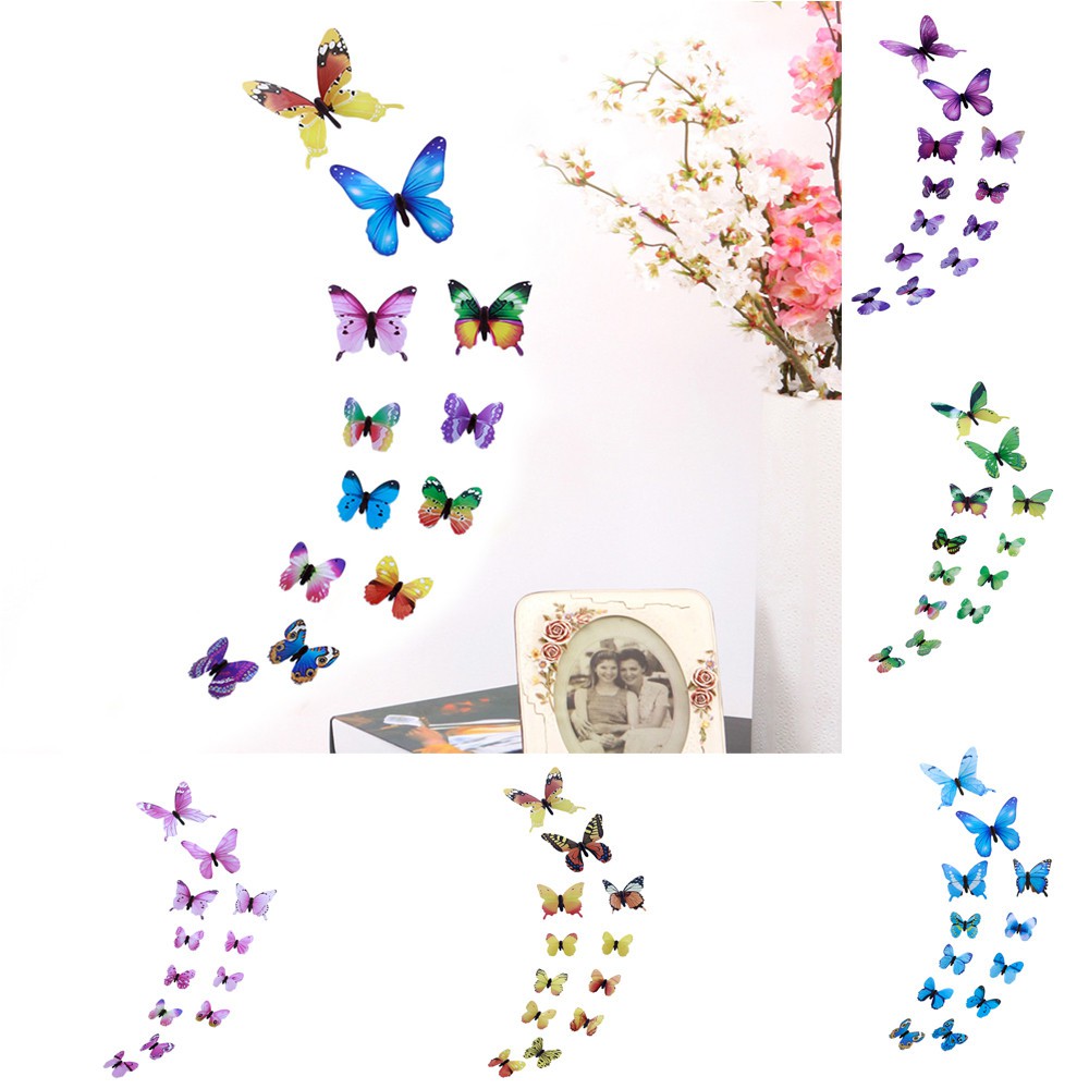 3D DIY  Stiker Dinding Stiker Kupu kupu Dekorasi  Rumah  