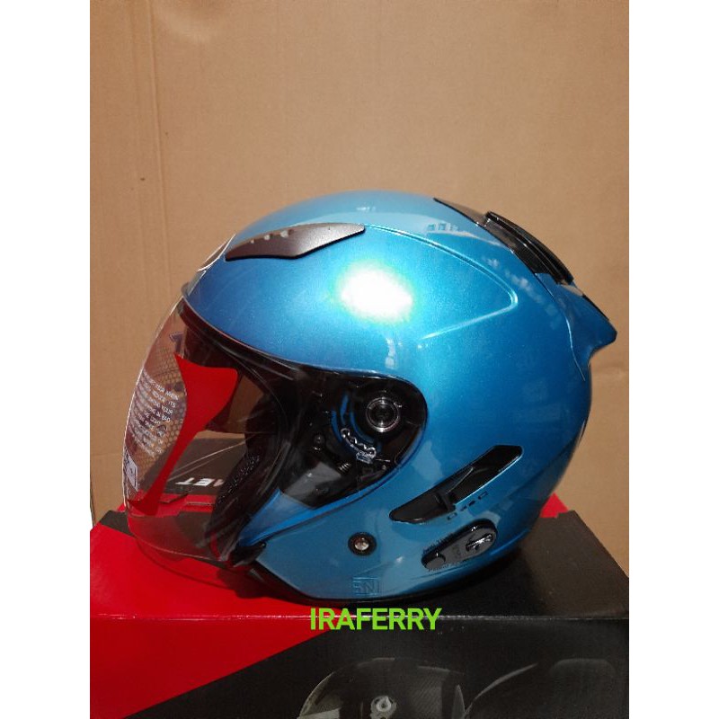 Helm Kyt Galaxy slide Ice Blue biru muda