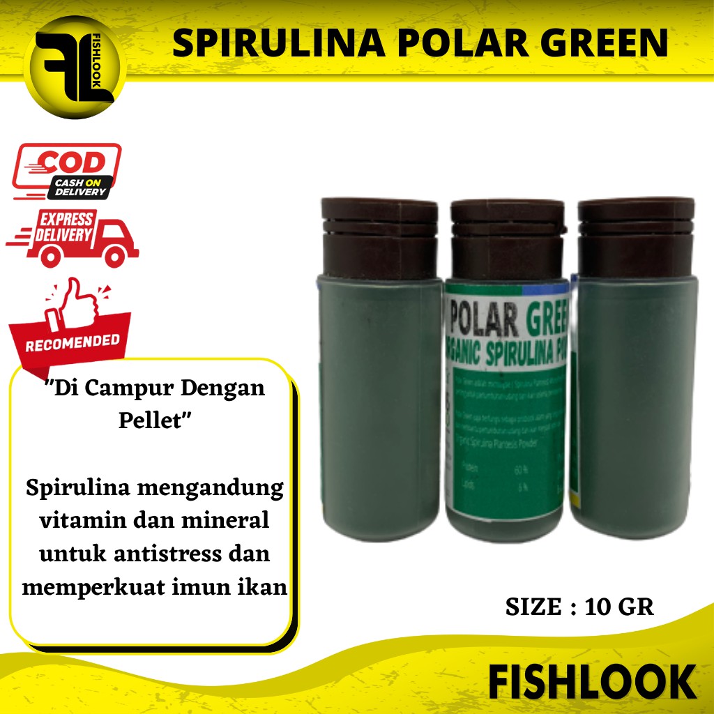 POLAR GREEN SPIRULINA POWDER PLATENSIS / PAKAN KUTIR DAPHNIA ARTEMIA