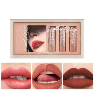 O Two O 3pcs Set Lipstick Matte Anti Air Tahan Lama HK LE 002