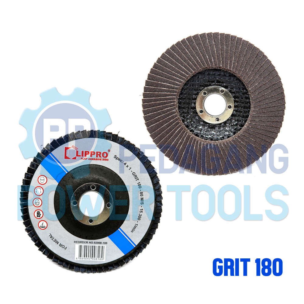 LIPPRO FLAP DISC GRIT 180 MATA GERINDA AMPLAS BESI SUSUN TUMPUK KIPAS