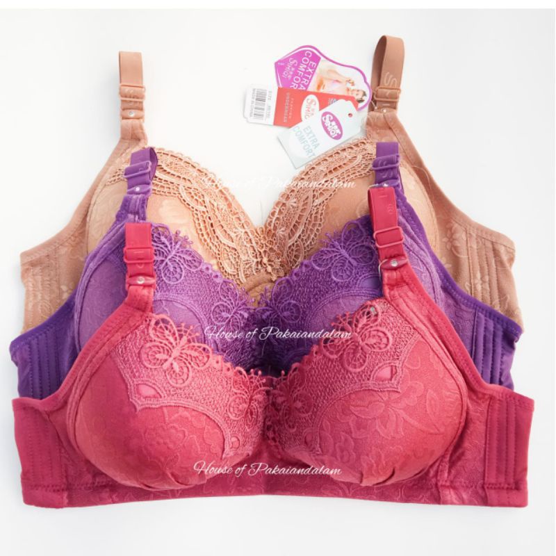 BRA,BH SIMIQI BIG CUP /JUMBO TANPA KAWAT KAIT TIGA DENGAN UKURAN 42,44,46,48