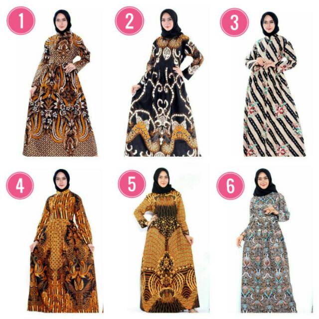 Gamis Batik Manggar, Padi, Sekar, Cantik, Kubis, Kipas, Daun, Kupu, Nadine, Gendis Jumbo