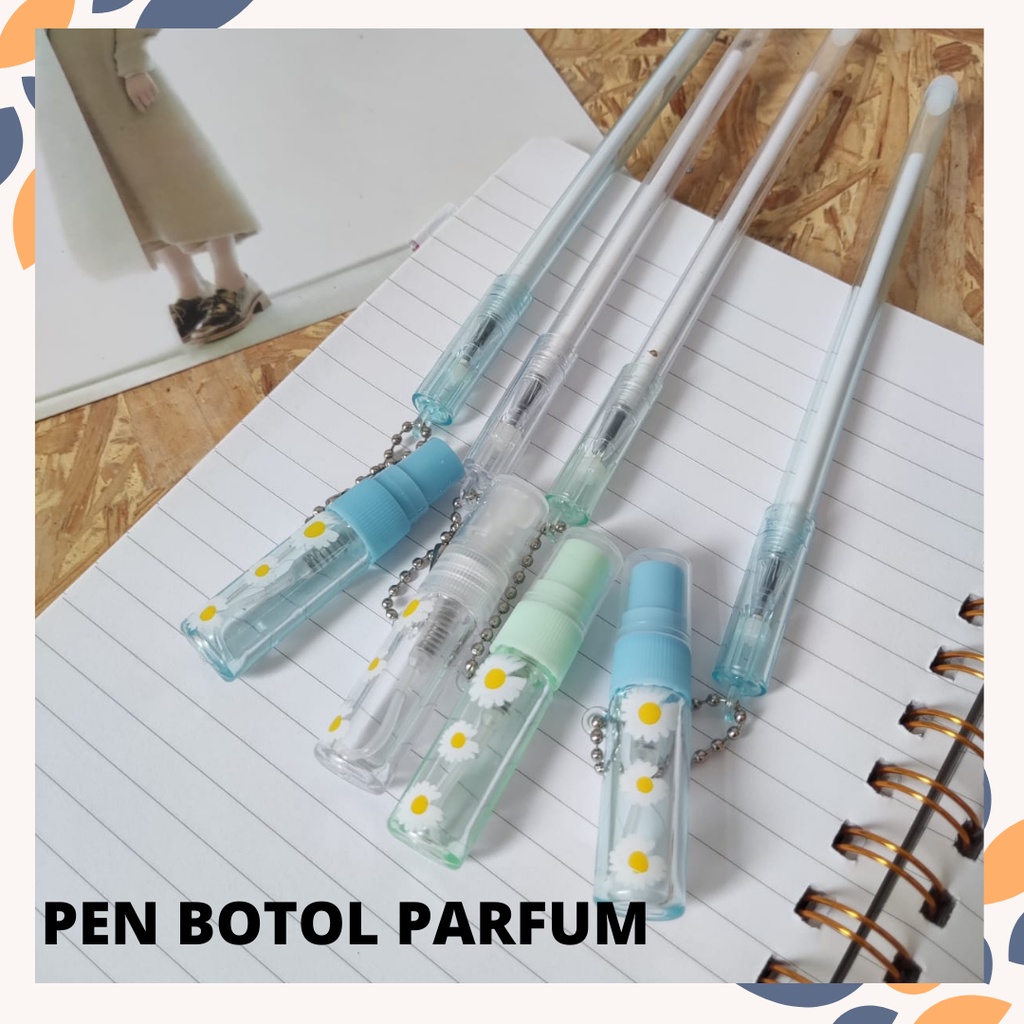 PEN GANTUNGAN KUNCI BOTOL PARFUM DAPAT 1 PCS PENA BOLPEN BALLPOINT KARAKTER LUCU UNIK ALAT TULIS KAN