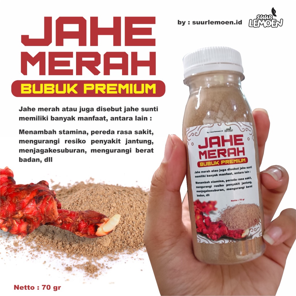 Jahe Merah Bubuk Murni 60 gram 120 gram by Suur Lemoen ID