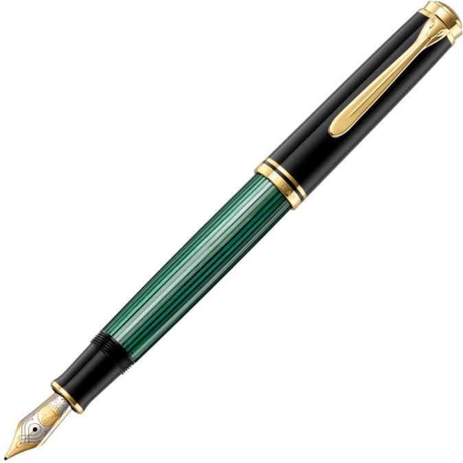 

Pelikan M800 M805 Souveran 18k Fountain Pen Piston not Montblanc - 800 Black Green, EF
