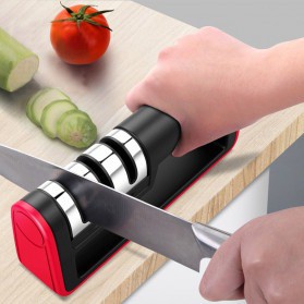 Pengasah Pisau Dapur Multifungsi Knife Sharpener 3 Stages / 3 Slot Batu Artefak Asahan penajam pisau dapur