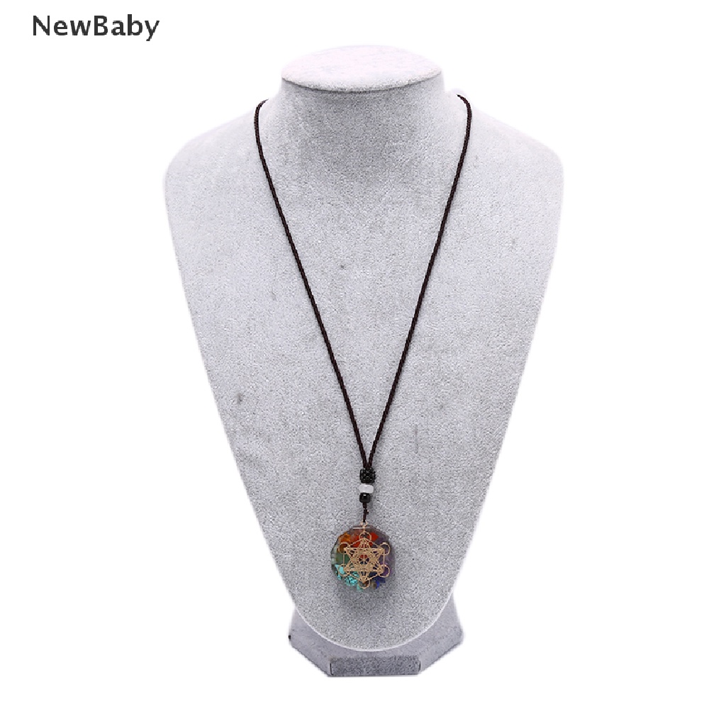 Newbaby Orgonite Kalung Tali Dengan Liontin Batu Chakra Penyembuh Energi Untuk Meditasi Bayi Handmade