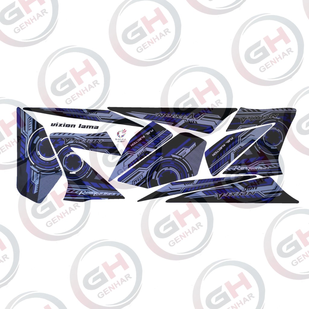 striping motor vixion old variasi hitam biru
