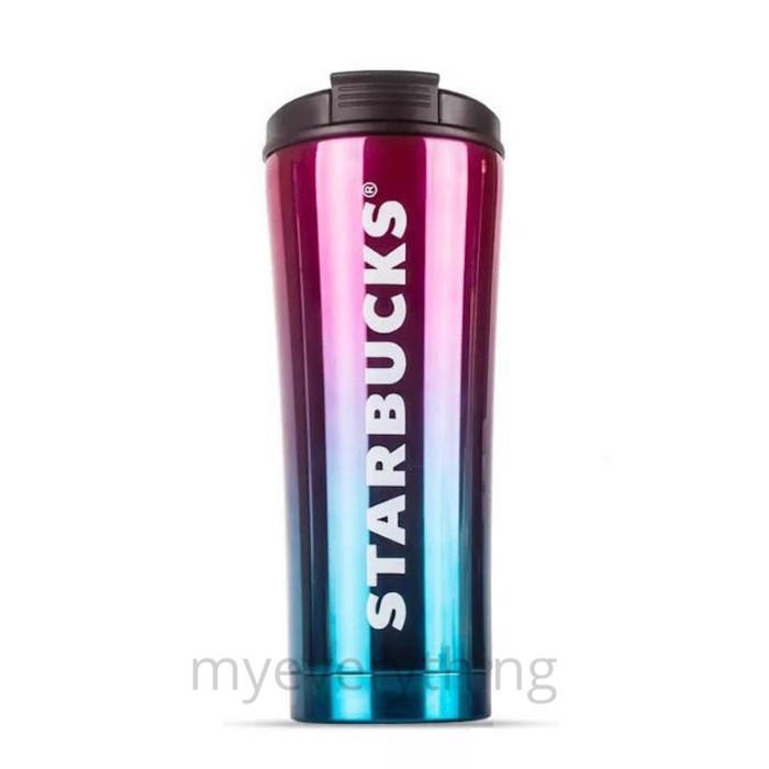 Unik Botol Tumbler Starbucks Original Rainbow Stainless Termos Air Panas SB - Ungu Diskon