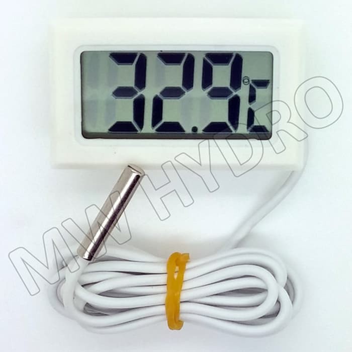 Mini Digital Thermometer + Waterproof Probe / Kabel Sensor (White)