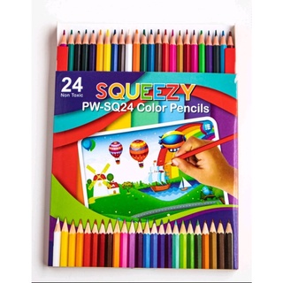 Pensil Warna Panjang Squeezy 24 Warna / Colour Pencil PW-SQ24