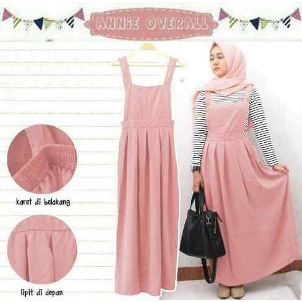 Annie Overall  Overall  Baju  Busana Muslim Wanita  Shopee 