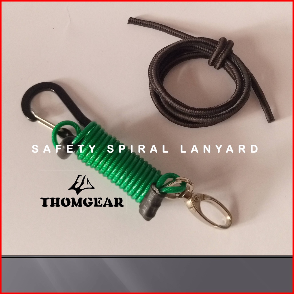 Tali Pengaman Carabiner Gantungan Kunci Spiral Lanyard Besar dan Kecil Custom Untuk Kunci Ratchet Pistol Kontak Motor Mobil Elastis Bahan Kawat Sling Lanyard 01