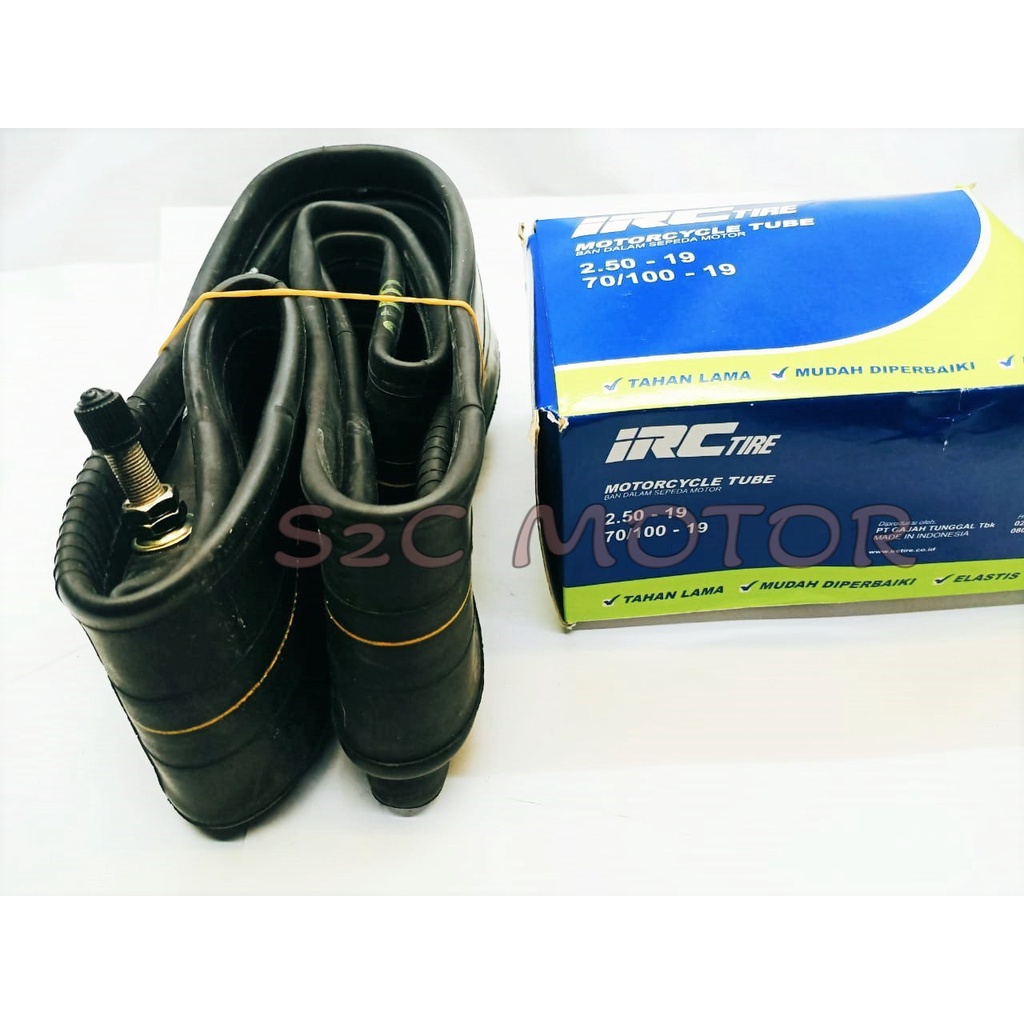 BAN DALAM IRC UKURAN 250 RING 19 ATAU UKURAN 70/100 RING 19 100% ORIGINAL