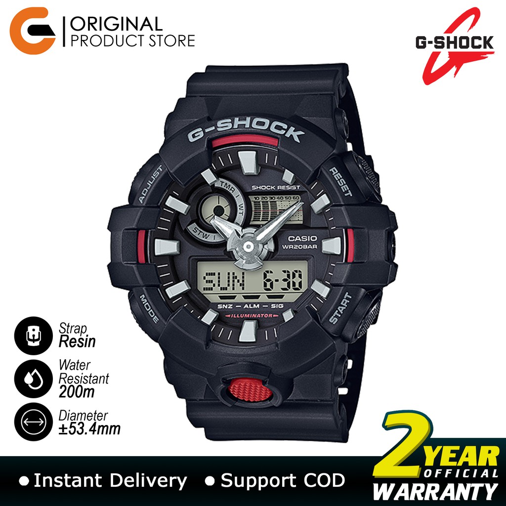 5.5 Casio G-Shock jam tangan pria GA-700-1ADR Digital Tali Rubber Original Bergaransi Resmi / jam tangan pria / shopee gajian sale / jam tangan pria anti air / jam tangan pria original 100%