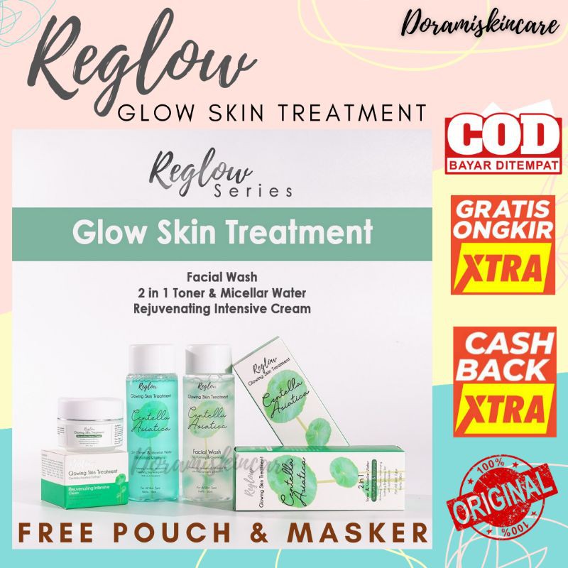 REGLOW SKINCARE SERIES (BELI 1 Paket FREE 3 HADIAH)  GLOW SKIN TREATMENT BY AMURA PAKET WAJAH-2
