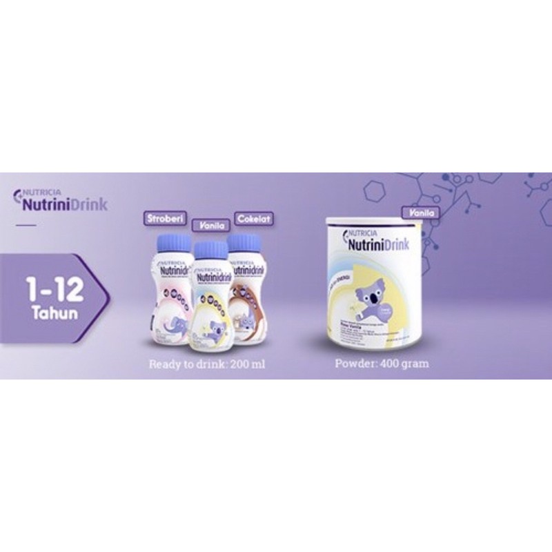 Nutricia nutrinidrink powder kaleng 400 gram ( susu menaikkan berat badan usia 1-12 tahun )